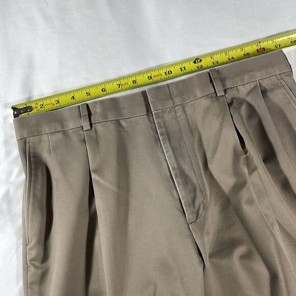 Lands' End mens brown Traditional Fit double pleated chino pants - size 34x31 - Picture 13 of 13